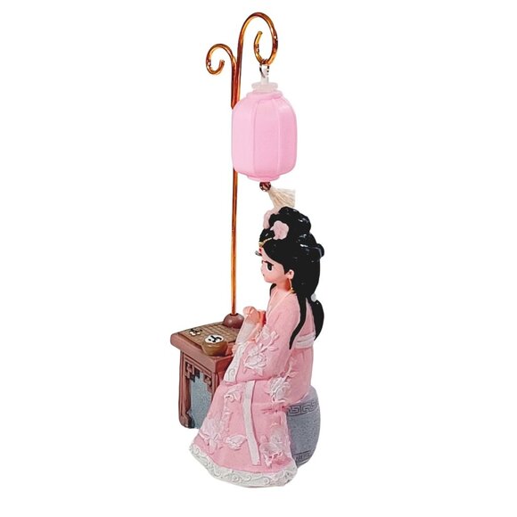 Pink Geisha Girl Anime Doll Lantern Figurine Desk Decor Figurine - Picture 4 of 6
